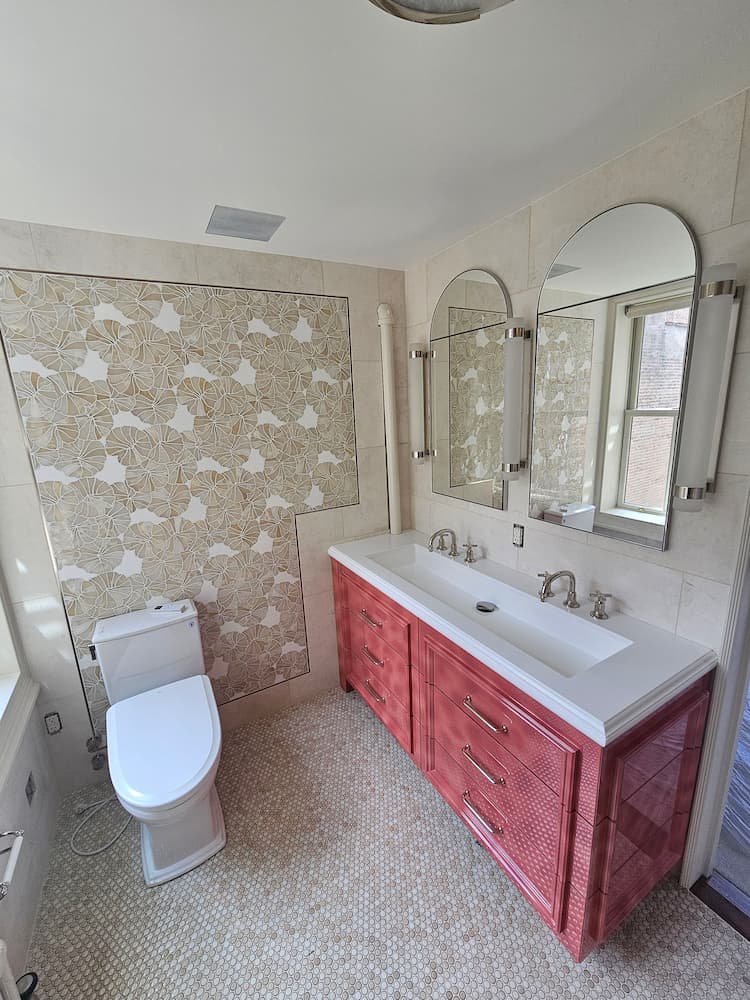 Bathroom tile installation project, Brooklyn NYC
