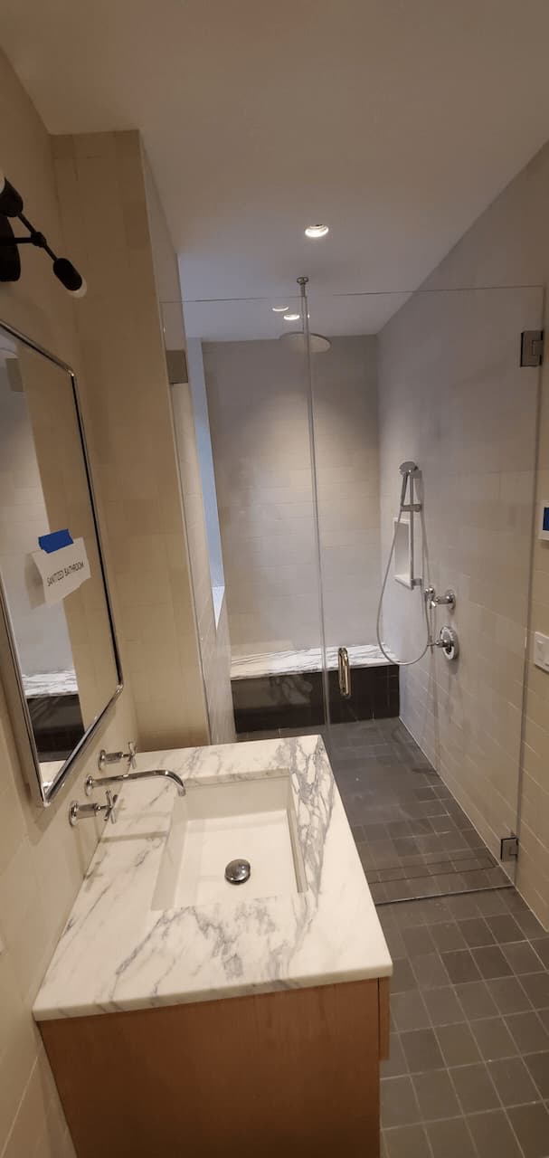 Bathroom tile installation project, Queens NYC