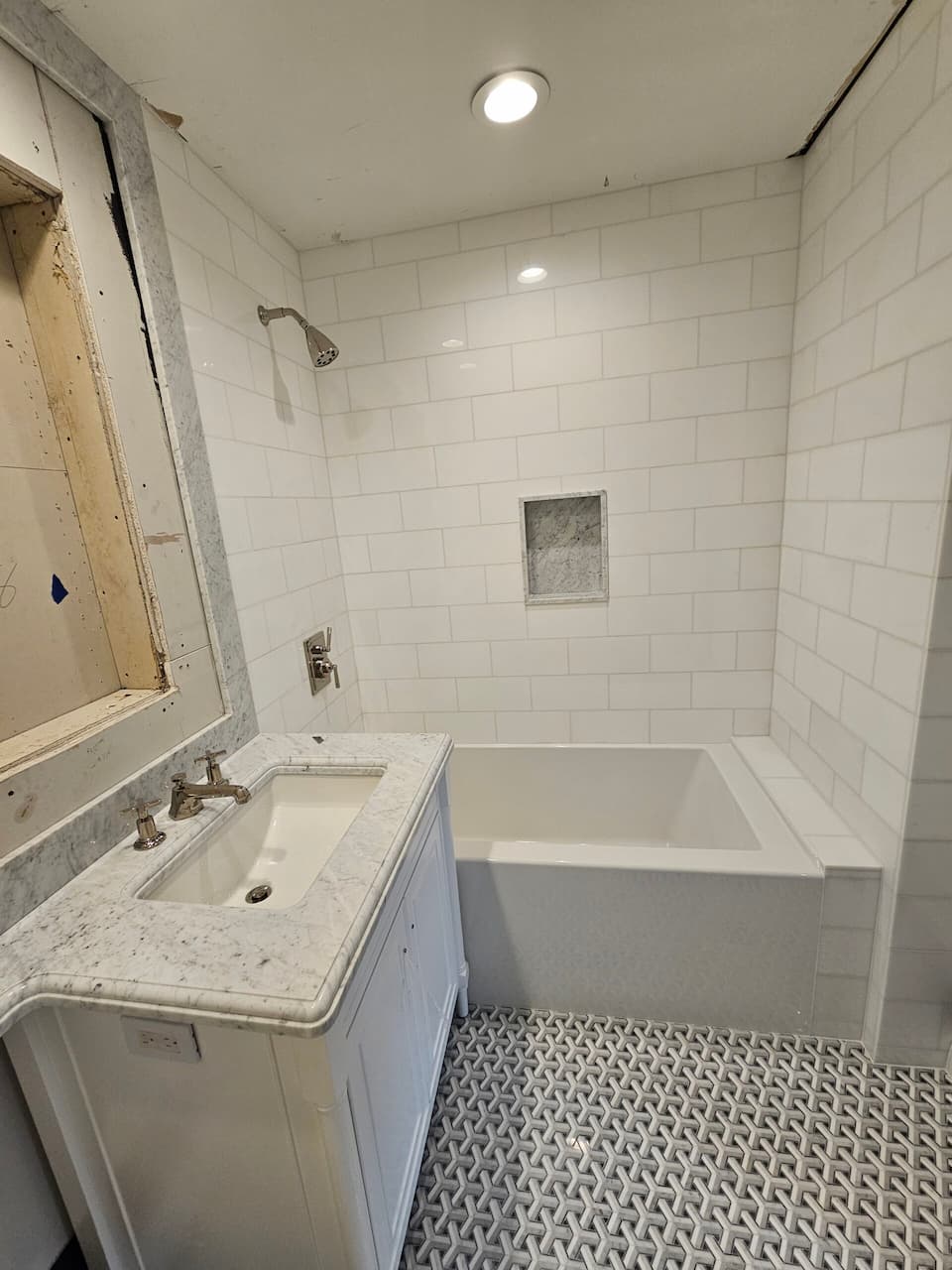 Shower tile installation project, NYC